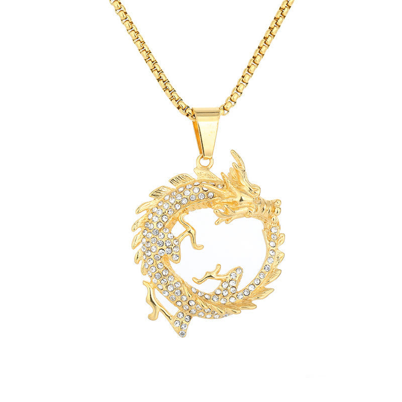 Chinese Zodiac Dragon Pattern Success Necklace Pendant