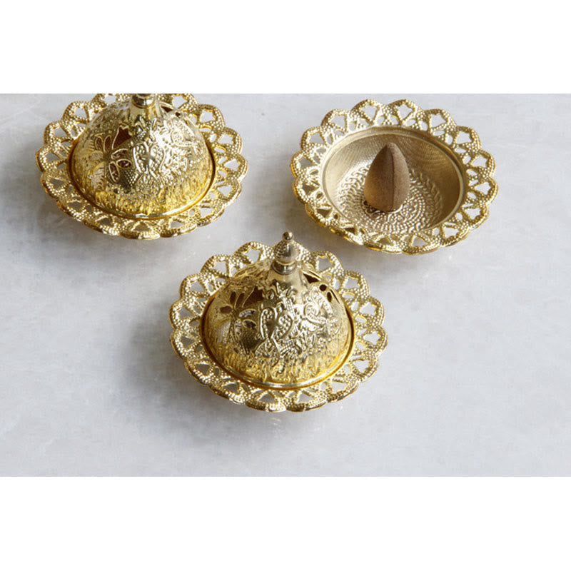 Tibetan Style Gold Mini Meditation Incense Burner