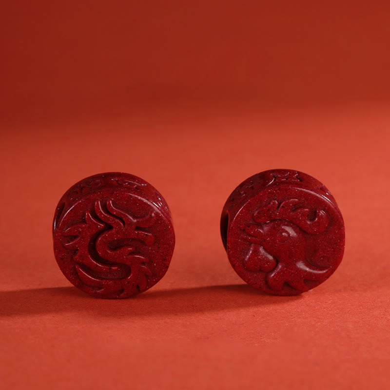 Year of the Dragon 925 Sterling Silver Chinese Zodiac Cinnabar Auspicious Matches Blessing Bracelet (Extra 35% Off | USE CODE: FS35)