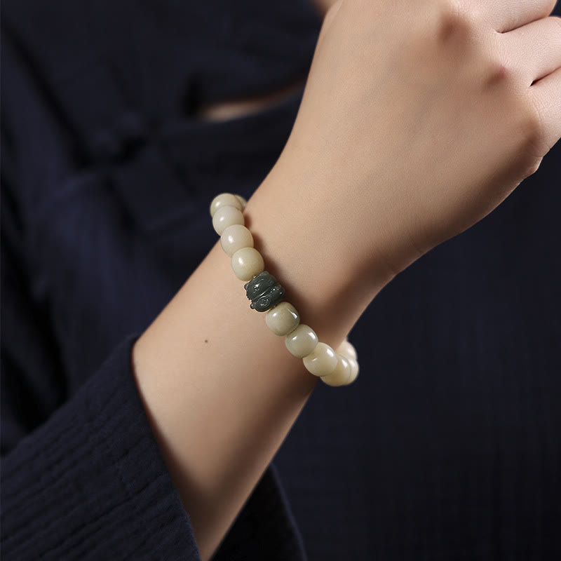 Lucky Cat Bodhi Seed Cat Paw Peace Bracelet
