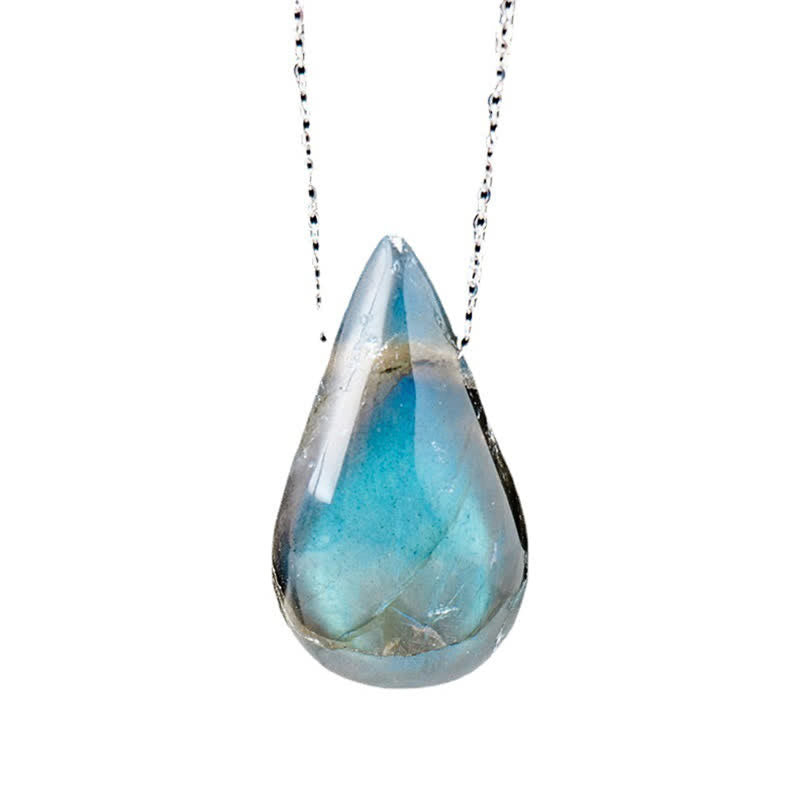 Labradorite Water Drop Support Healing Necklace Pendant