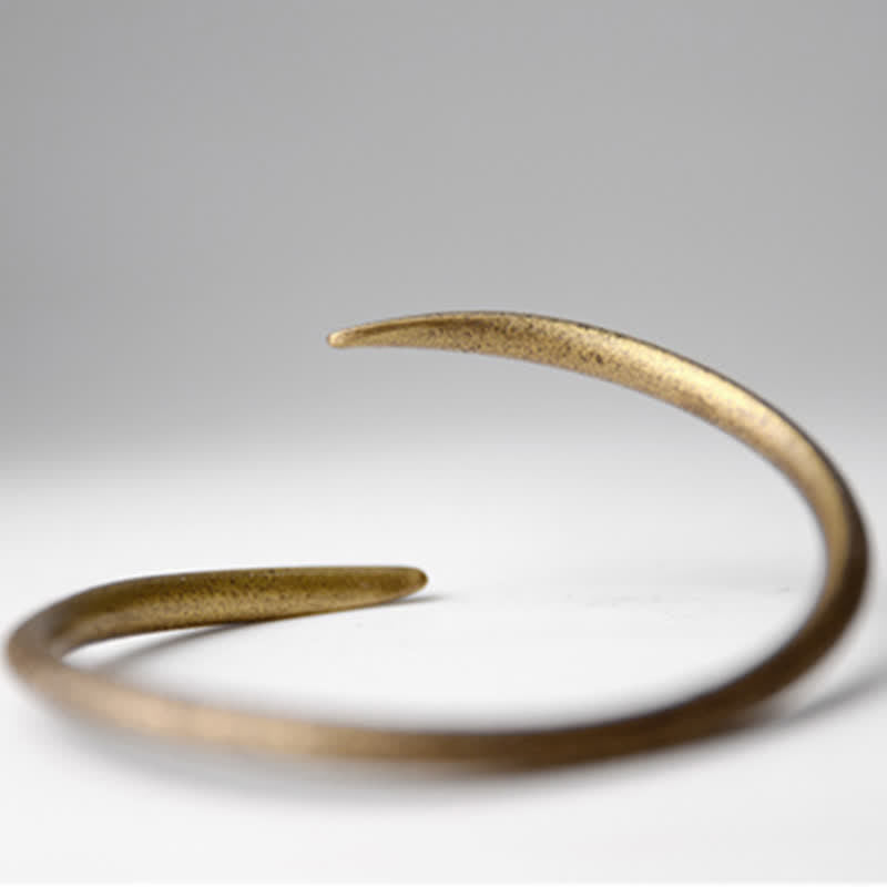 Minimalist Brass and Copper Adjustable Open Cuff Bangle Bracelet