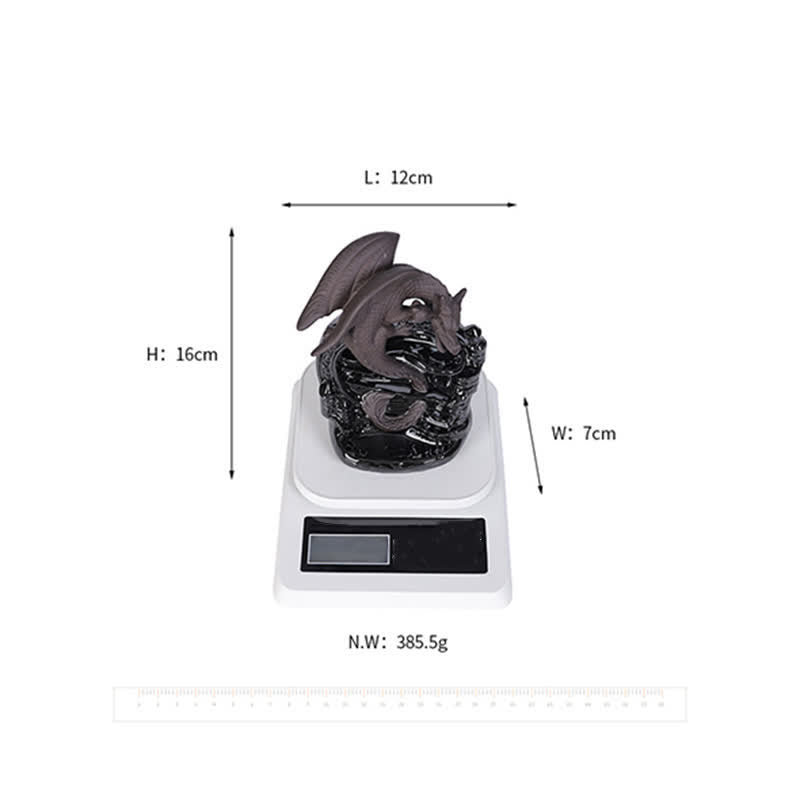Nordic Dragon Ceramic Backflow Smoke Fountain Incense Burner with Sandalwood Cones