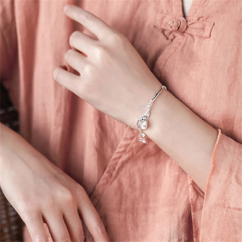 "Sending Grace and Harmony"Plum Blossom Chalcedony Bracelet Includes Gift Message Card