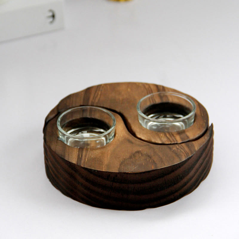 Yin Yang Wood Candle Holder Meditation Rituals Use Items (Extra 35% Off | USE CODE: FS35)
