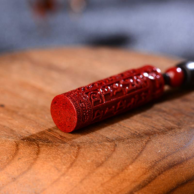 Tibetan Cinnabar Mantra Concentration String Necklace