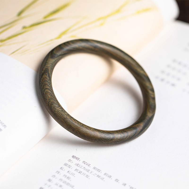 Tibetan Small Leaf Red Sandalwood Ebony Green Sandalwood Protection Bracelet Bangle