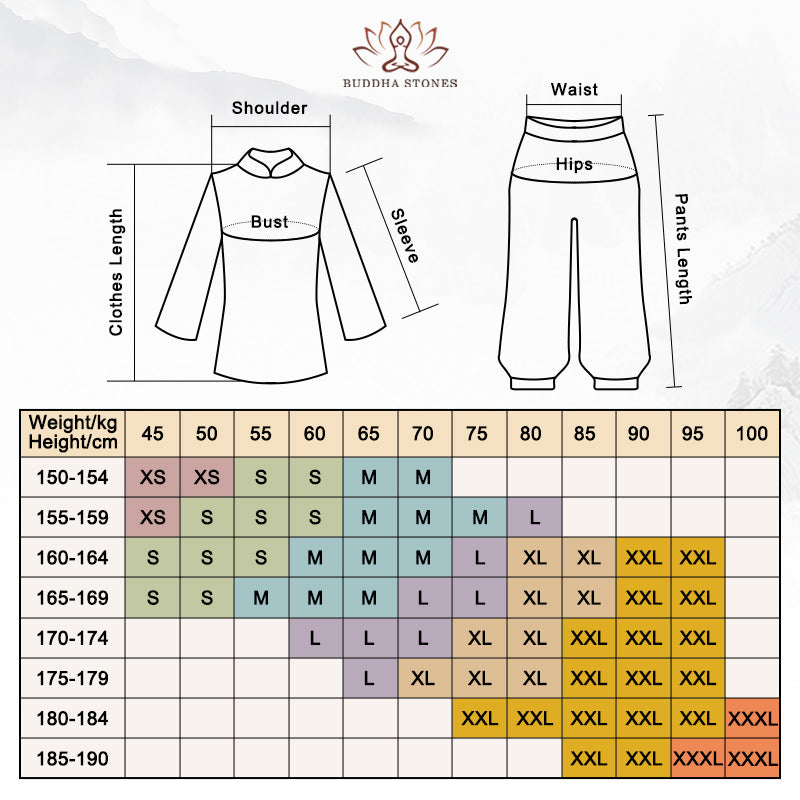 Meditation Zen Prayer Spiritual Tai Chi Qigong Practice Unisex Embroidery Clothing Set