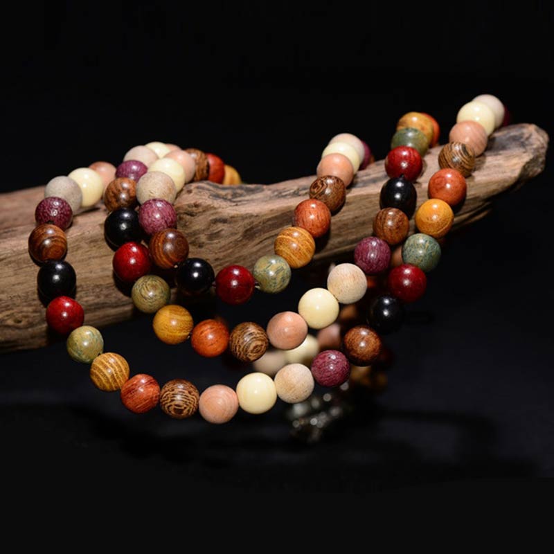 108 Beads Wenge Wood Mala Blessing Meditation Bracelet