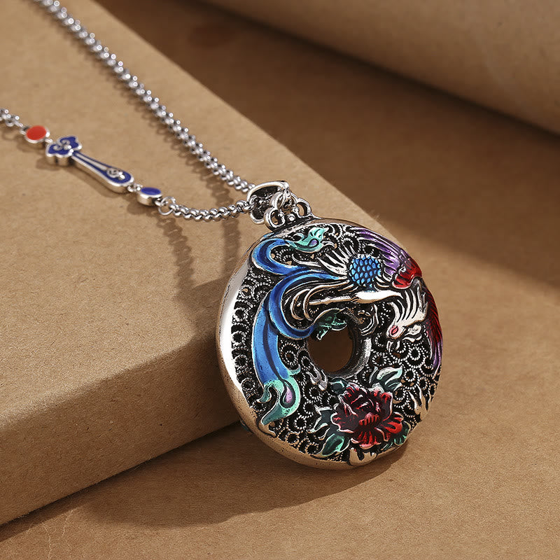 Phoenix Peony Flower Luck Protection Necklace Pendant (Extra 30% Off | USE CODE: FS30)