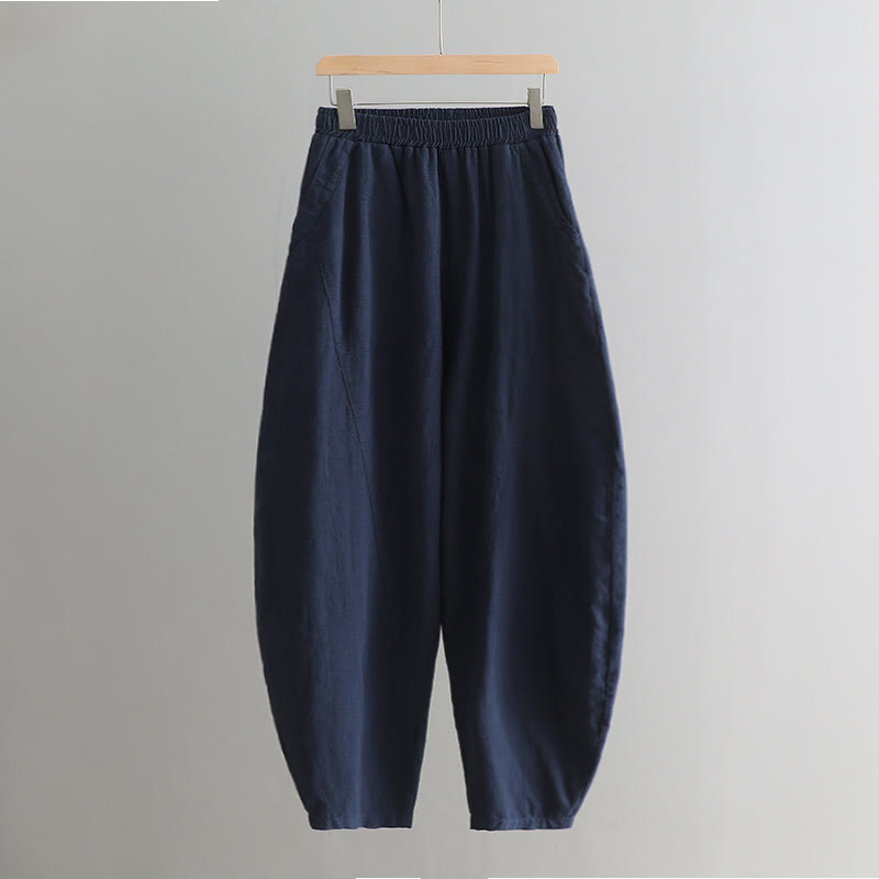 Solid Color Loose Yoga Harem Pants With Pockets