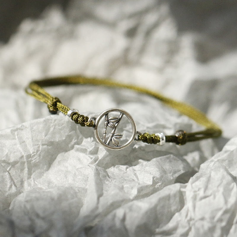 925 Sterling Silver Bamboo Luck String Bracelet
