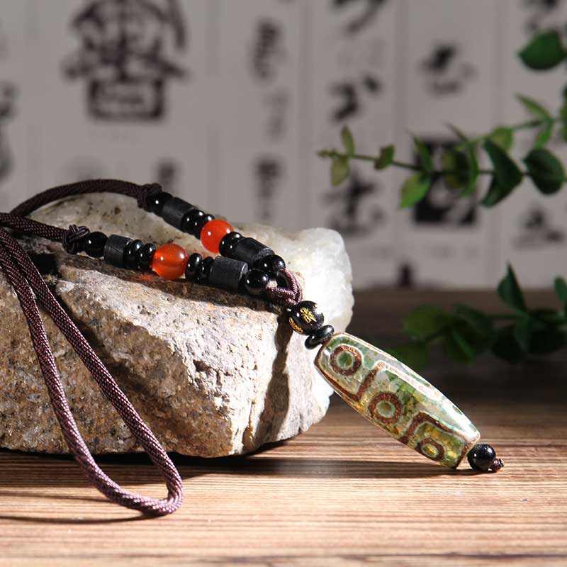 Tibetan Nine-Eye Dzi Bead Wealth Necklaces & Pendants (Extra 35% Off | USE CODE: FS35)