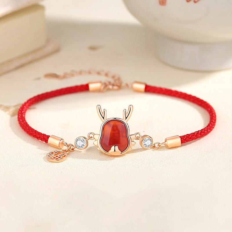 ❗❗❗A Flash Sale- 925 Sterling Silver Year of the Dragon Natural Red Agate Dragon Attract Fortune Fu Character Strength Bracelet Necklace Pendant Earrings