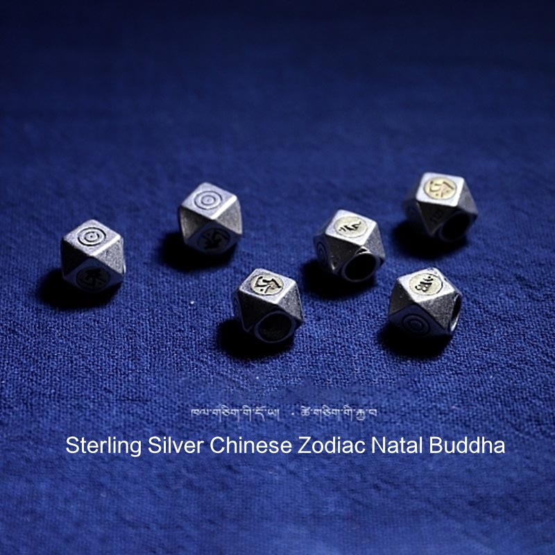 925 Sterling Silver Chinese Zodiac Natal Buddha Natural Amber Clear Anxiety Bracelet