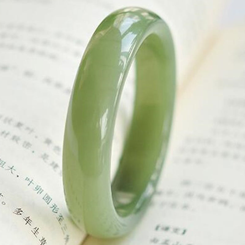 Solid Natural Jade Hand-Polished Energy Bangle Bracelet