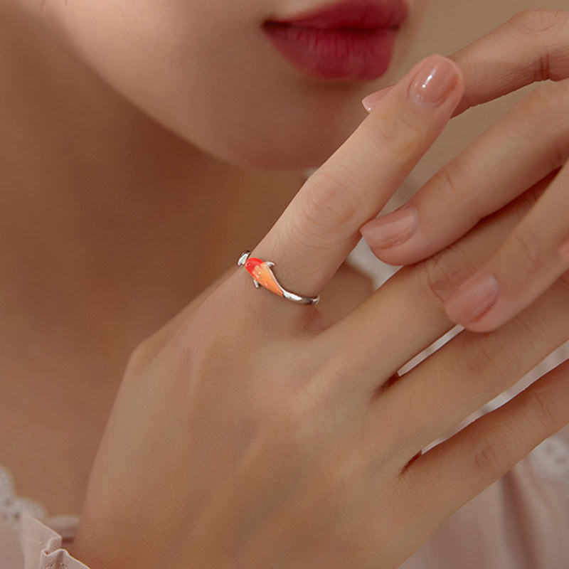 Koi Fish Copper Balance Luck Adjustable Ring