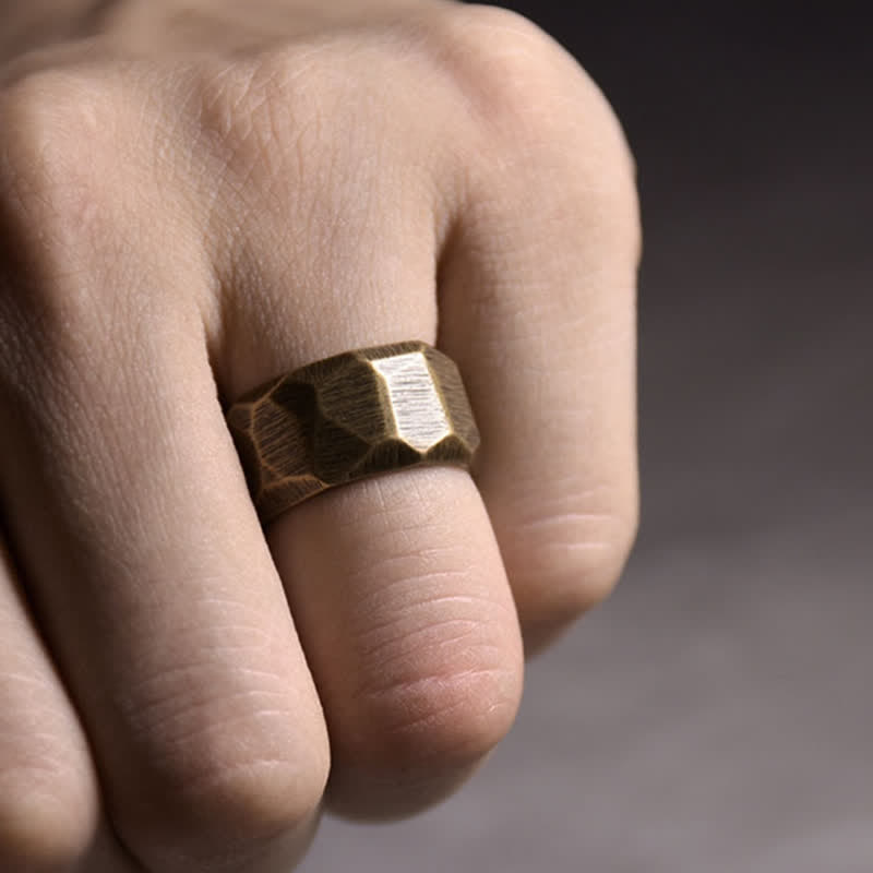 Tibetan Simple Design Copper Wealth Ring