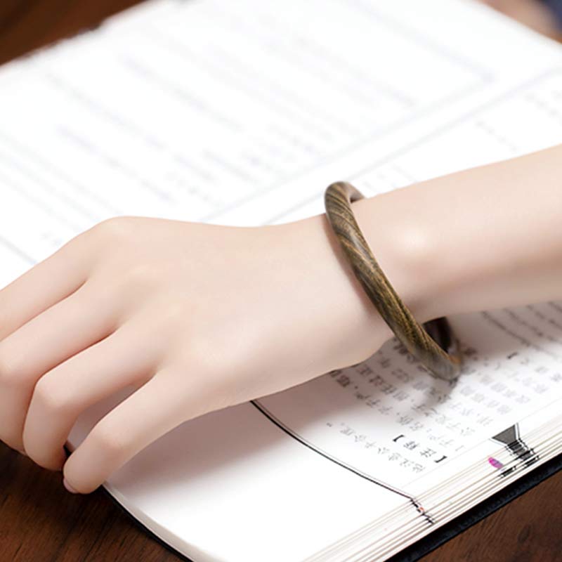 Tibetan Small Leaf Red Sandalwood Ebony Green Sandalwood Protection Bracelet Bangle