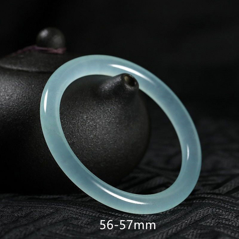 Natural Jade Hand-Carved Solid Gemstone Bangle Bracelet
