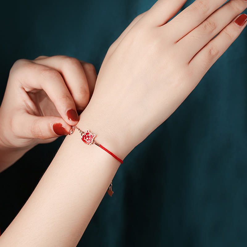 925 Sterling Silver Color-changing Chinese Zodiac Luck Protection Red String Chain Bracelet