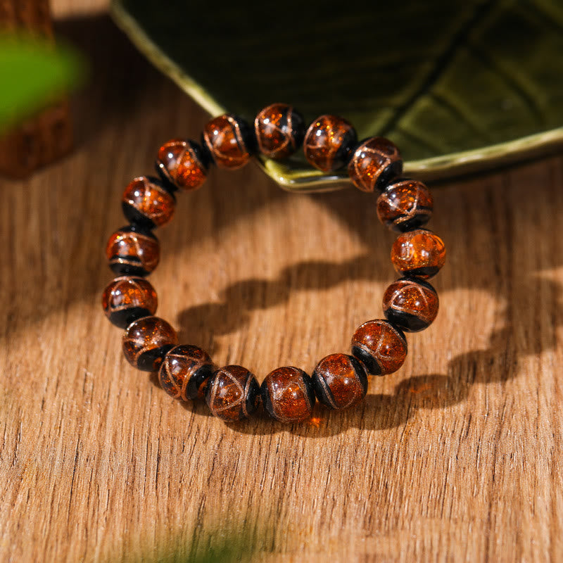 Tibetan Classic Liuli Glass Bead Luck Wealth Bracelet