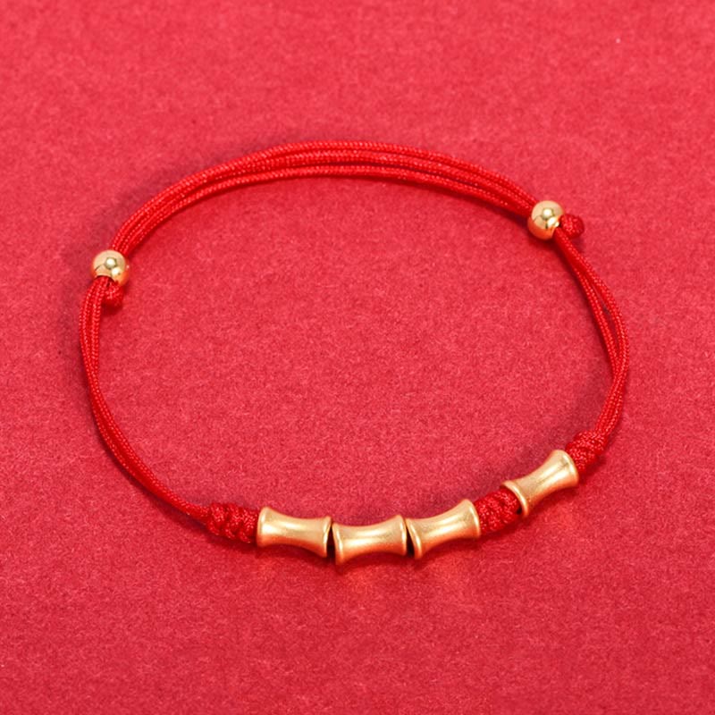 925 Sterling Silver Bamboo Design Protection Luck Braided Bracelet