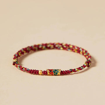 Handcrafted Koi Fish Wealth Prosperity Braided Rope Bracelet