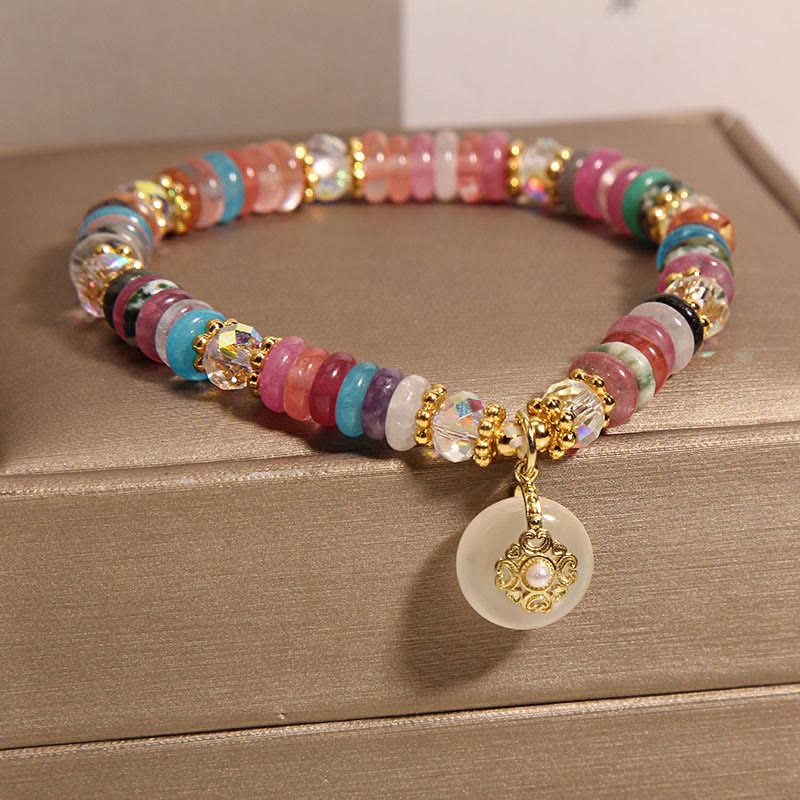 Various Crystal Peace Buckle Auspicious Bracelet