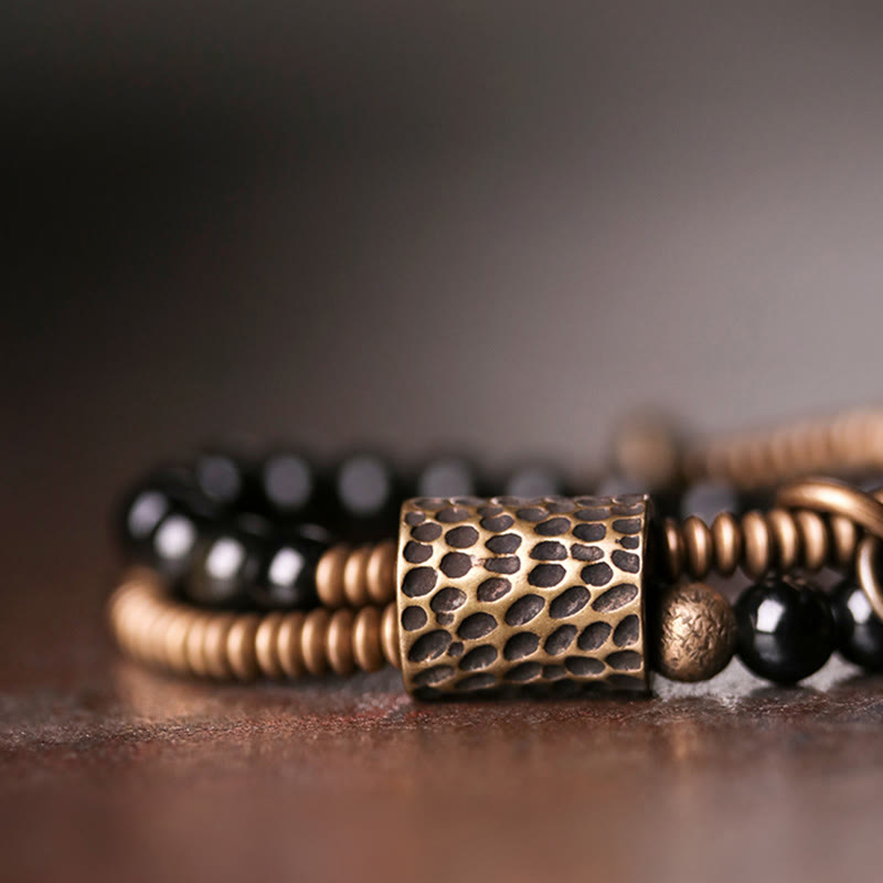 Rainbow Obsidian Copper Inner Peace Healing Double Layer Bracelet