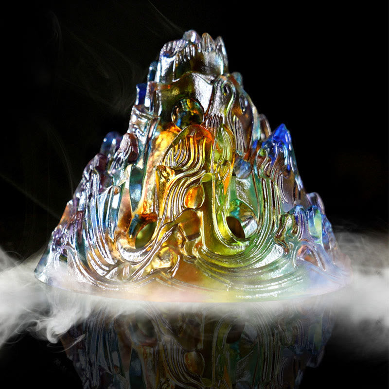 Mountain Peak Liuli Crystal Healing Meditation Incense Burner
