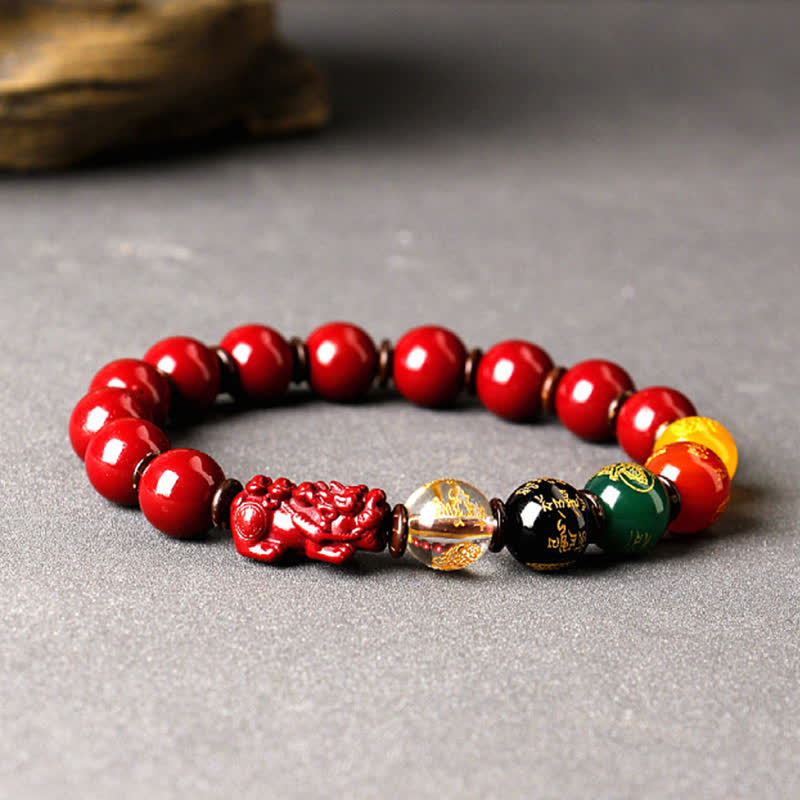 Hand-Selected Cinnabar Pixiu 'God of Wealth' Bracelet for Focused Abundance