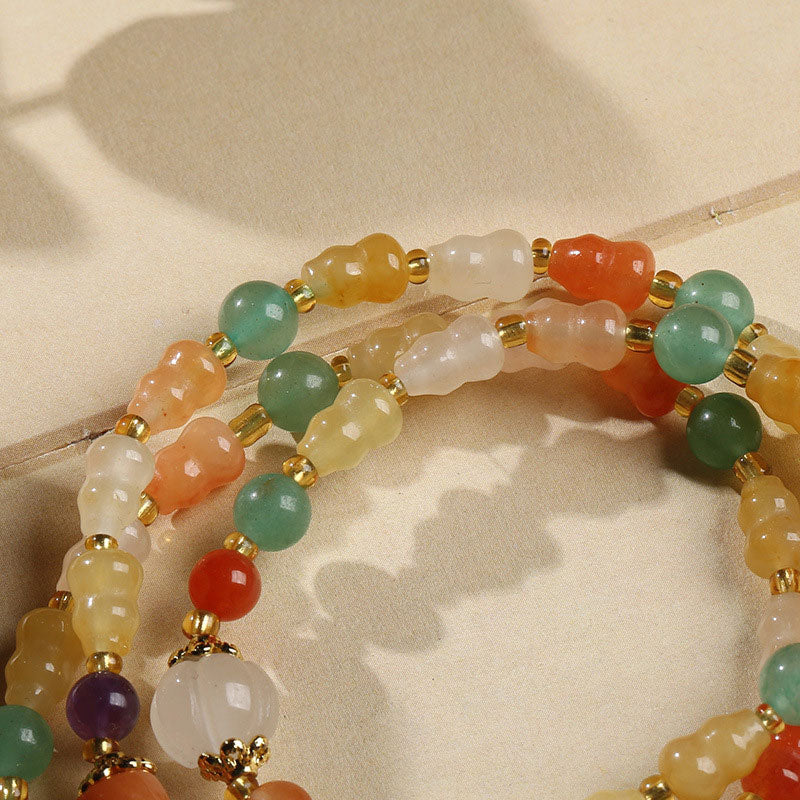 Golden Silk Jade Gourd Wealth Bracelet