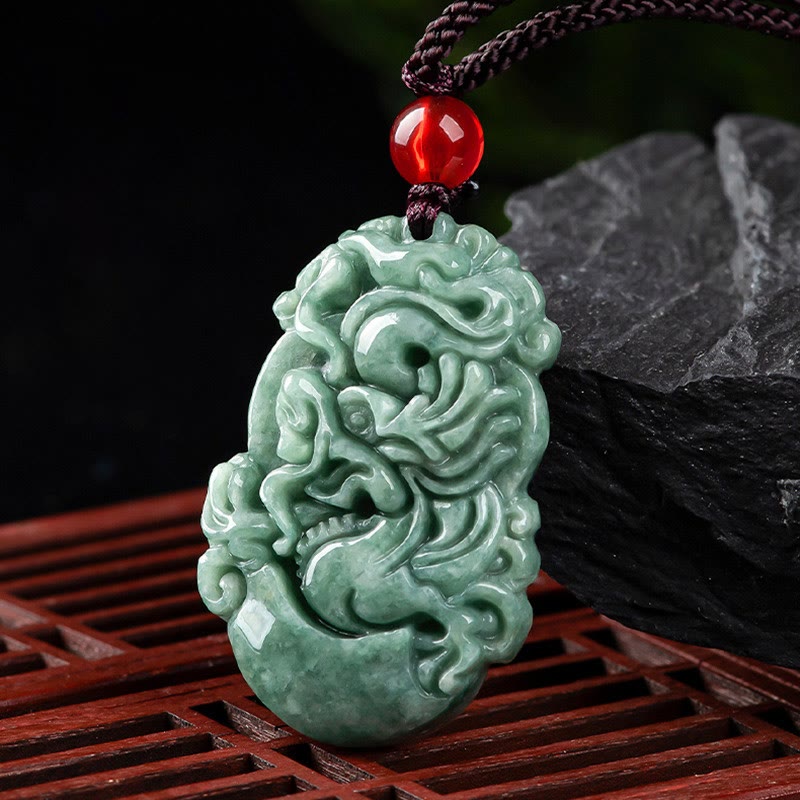 Natural Jade 12 Chinese Zodiac Prosperity Necklace Pendant