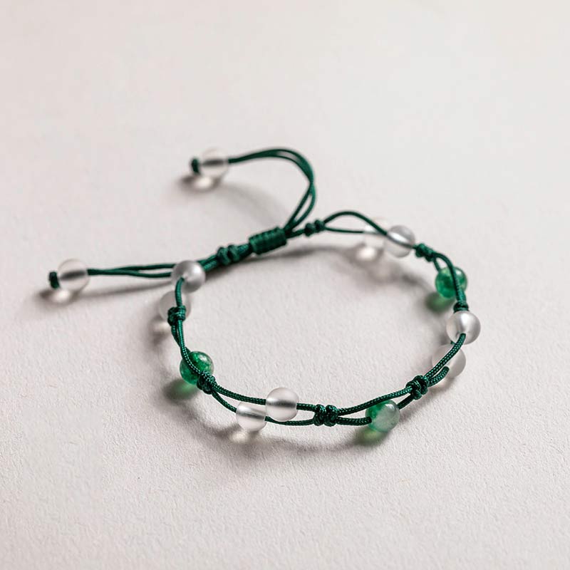 Handmade Natural Gemstone & Sandalwood Beaded String Bracelet