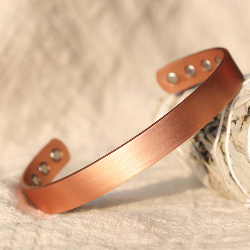 Vintage Pattern Magnetic Copper Adjustable Cuff Bracelet Bangle