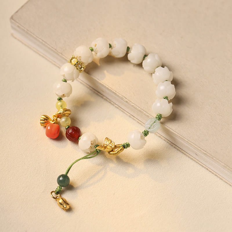 Natural Bodhi Seed Sculptural Bead Bracelet