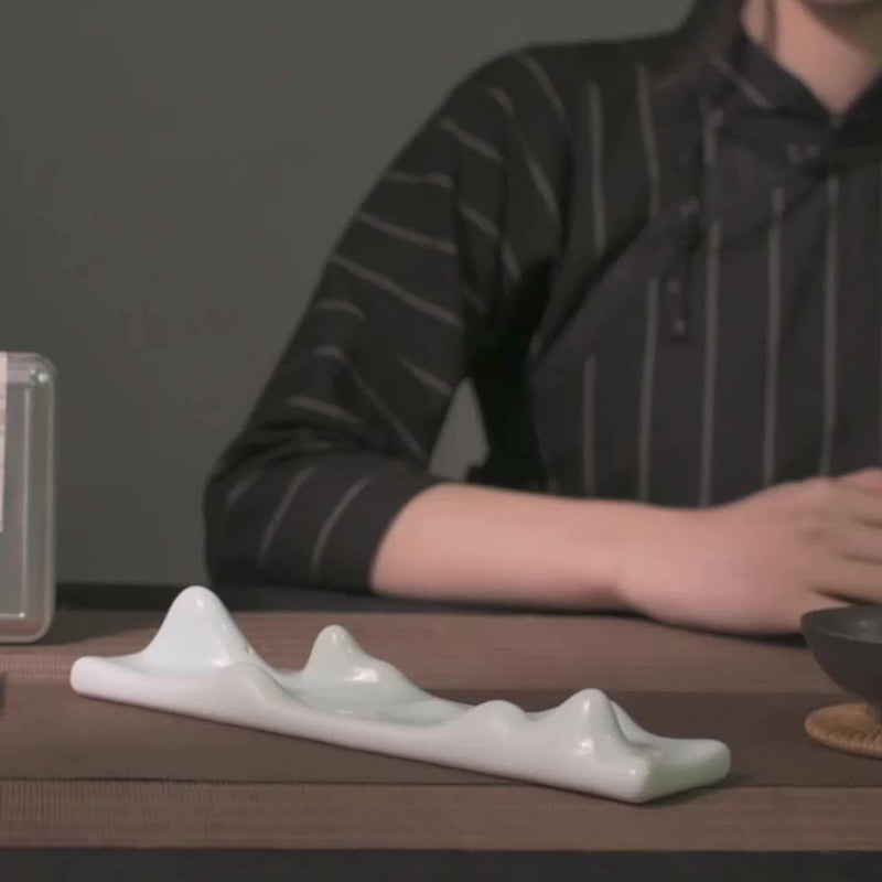 Mountain Cloud Incense Burner for Meditation & Balance - White & Green Styles