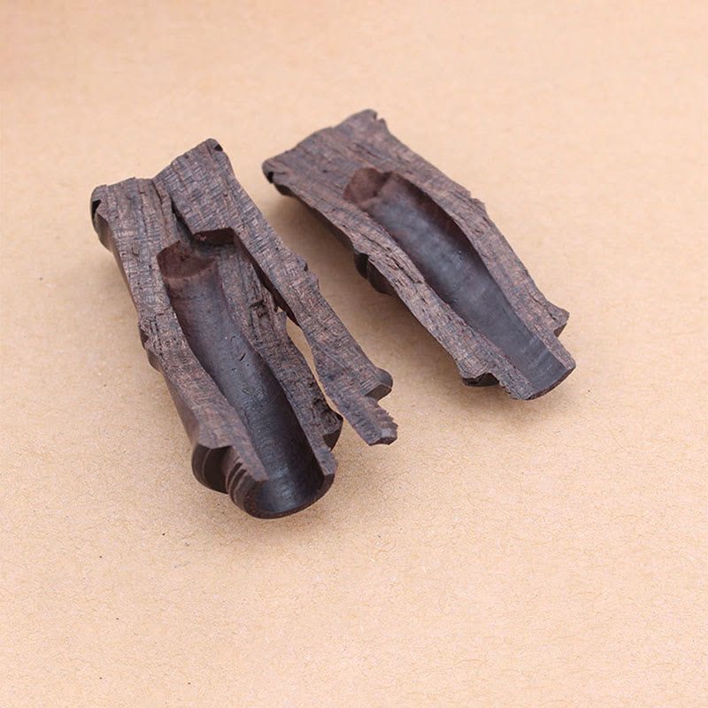 Ebony Wood Bamboo Pattern Ghau Prayer Box Peace Necklace Pendant