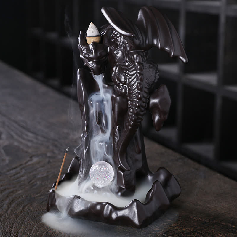 Nordic Dragon Ceramic Backflow Smoke Fountain Sandalwood Incense Burner