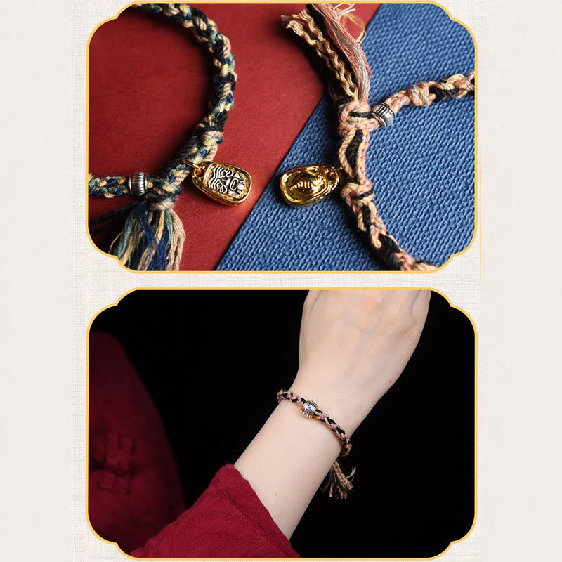 Zakiram Goddess of Wealth Om Mani Padme Hum Peace Handmade Bracelet