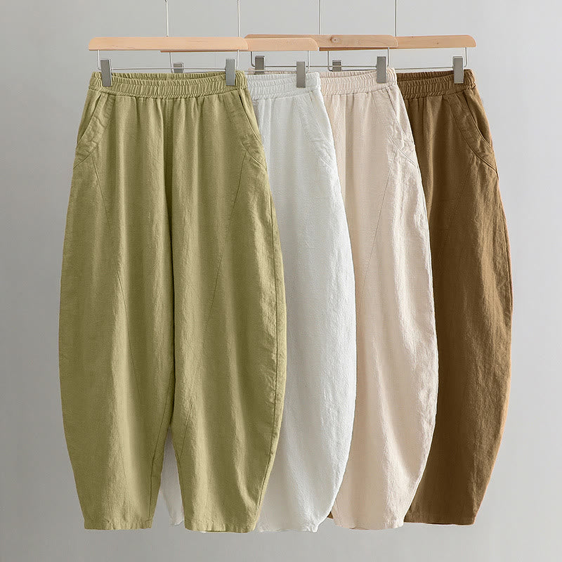 Solid Color Loose Yoga Harem Pants With Pockets