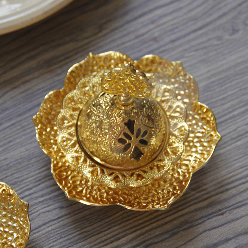 Leaf-Shaped Alloy Metal Mini Incense Burner & Ritual Coaster