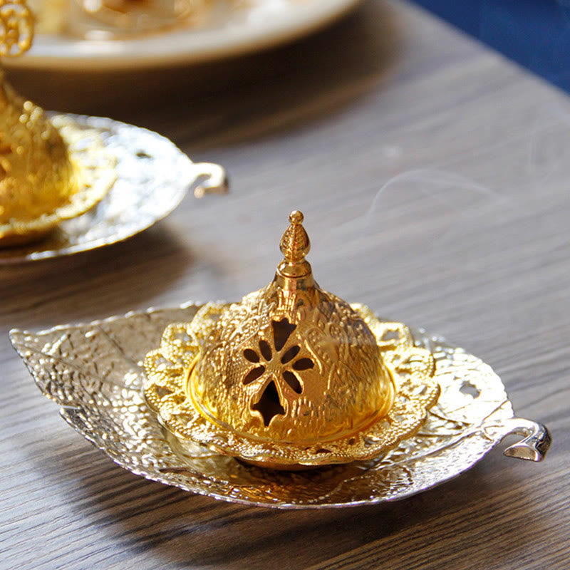 Tibetan Mini Leaf Meditation Incense Burner and Coaster