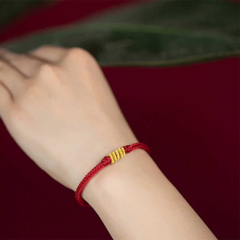 Handcrafted Vajra Knot Red String Braided Cord Bracelet