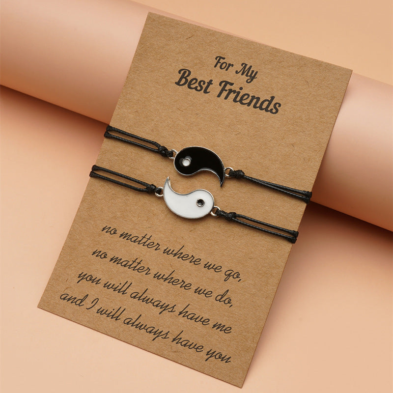 Grounding Hematite Yin Yang Couple Bracelet Set - 2 Pieces
