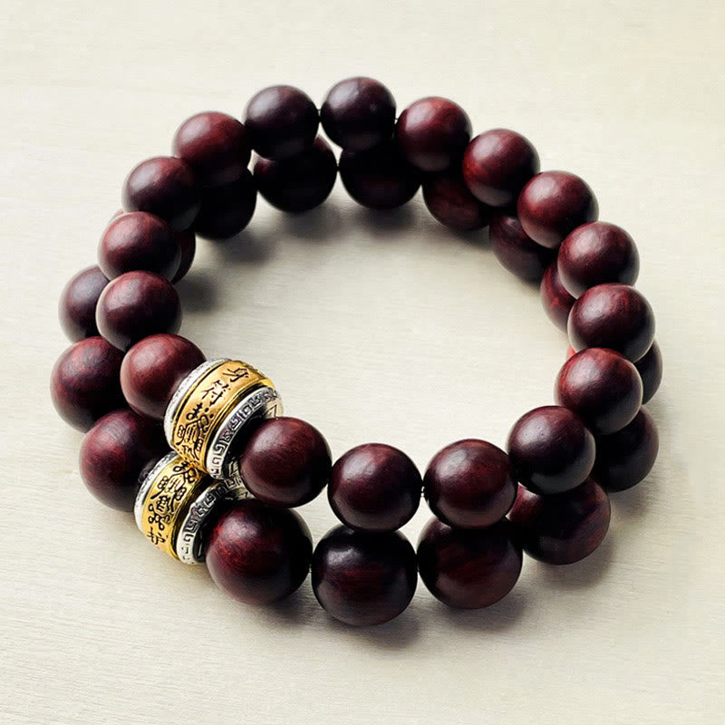 Small Leaf Red Sandalwood Amulet Protection Bracelet